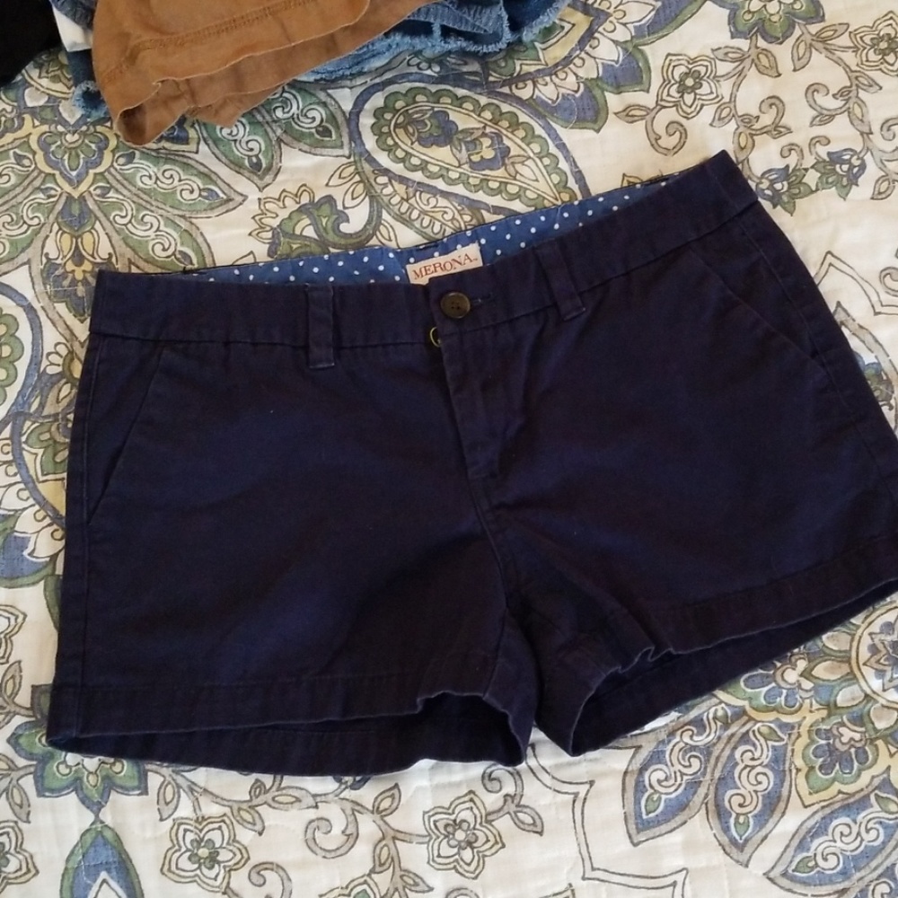 Navy blue chino shorts
